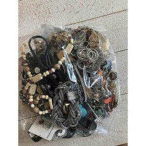 Jewelry Lot 3+lbs Necklace Bracelet Earring Pins All Wearable Some Signed Pieces